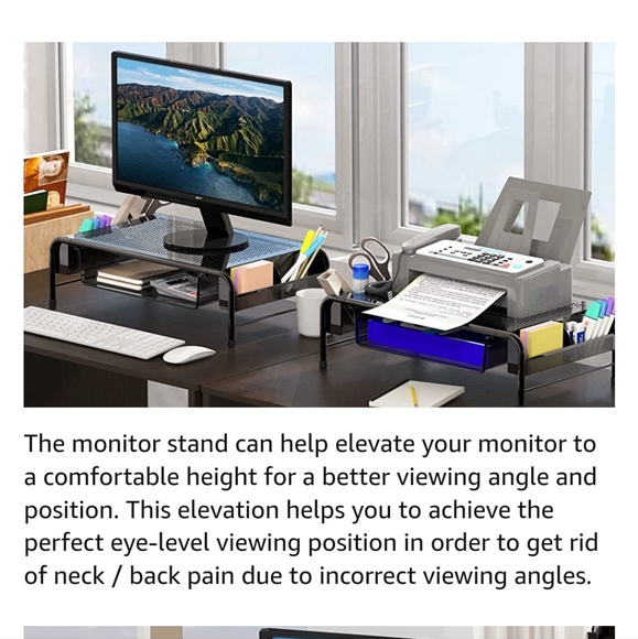 Black Desk Monitor Stand - Picture 3 of 5